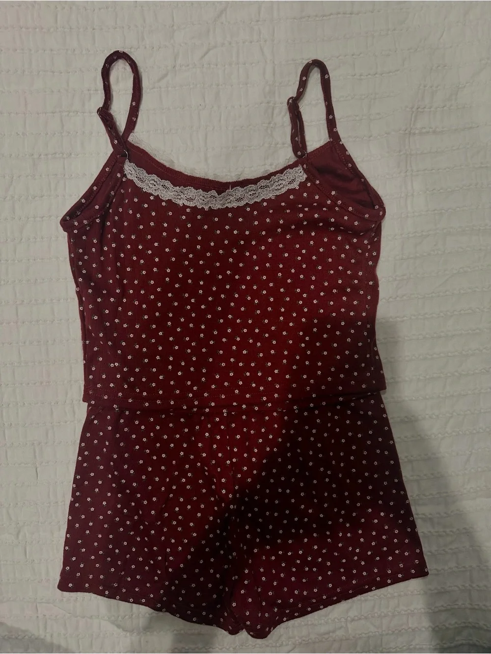 Red & white floral women’s pj set